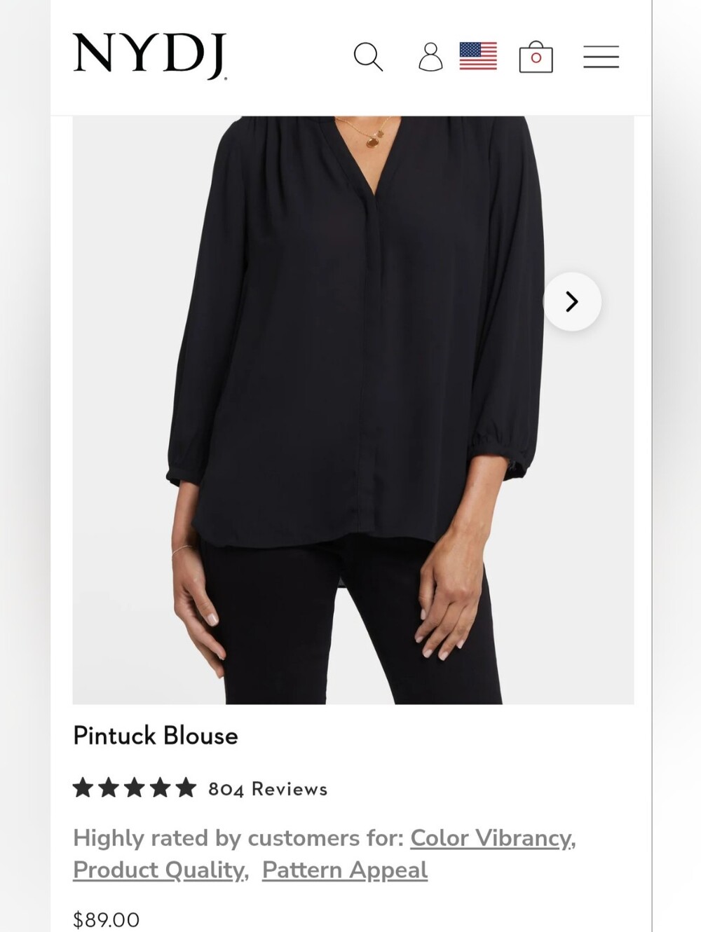 🔥NYDJ Alejandra Pintuck Blouse – “Fit Is Everything”, Size M - Picture 10 of 10